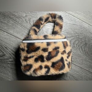 Urban Outfitters Leopard Faux Fur Mini Bag
